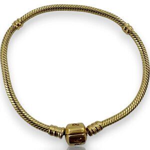 Pandora Moments Collection 14kt Yellow Gold Snake Chain Bracelet 7.5" Length